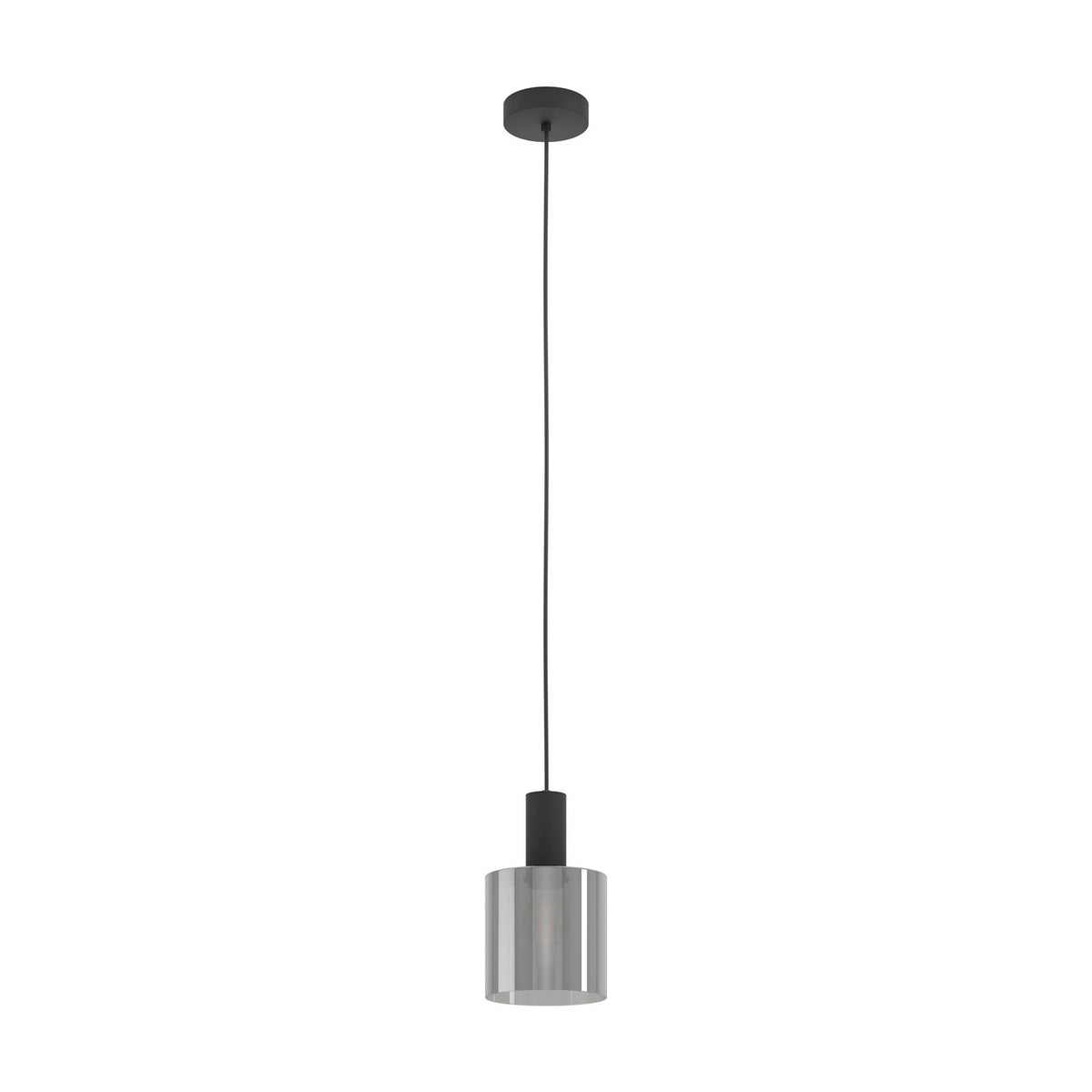 Fralvessa Smoked Glass Pendant Light - Black