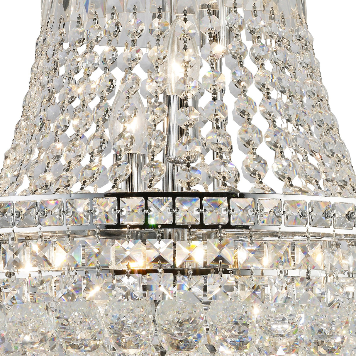 Frances 55cm 14 Light Crystal Chandelier - Polished Chrome