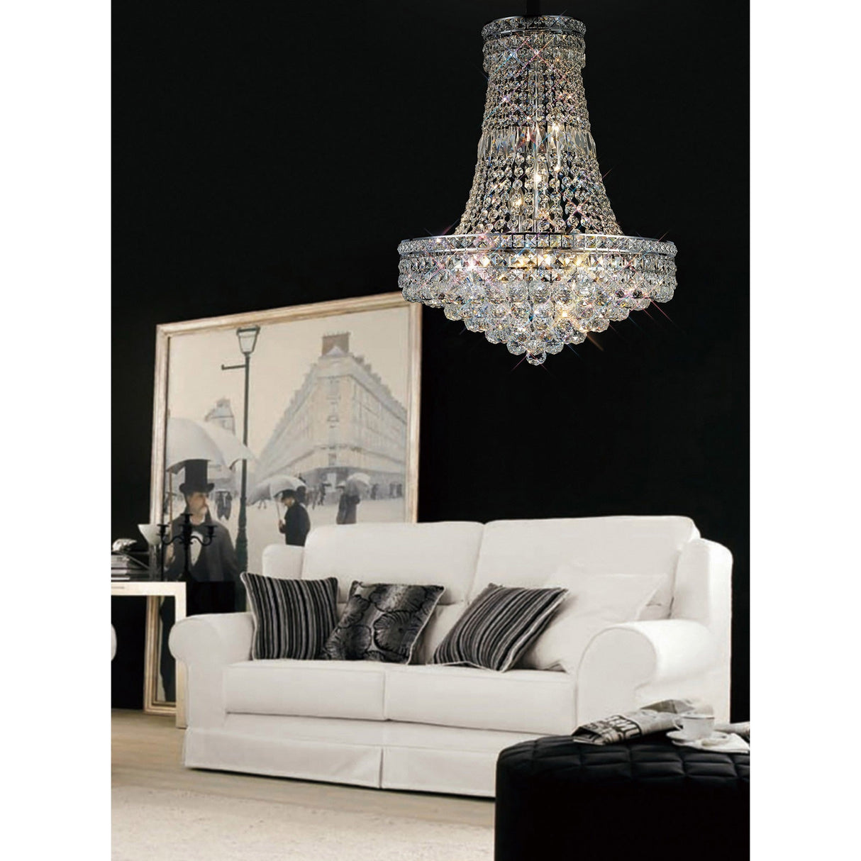 Frances 55cm 14 Light Crystal Chandelier - Polished Chrome