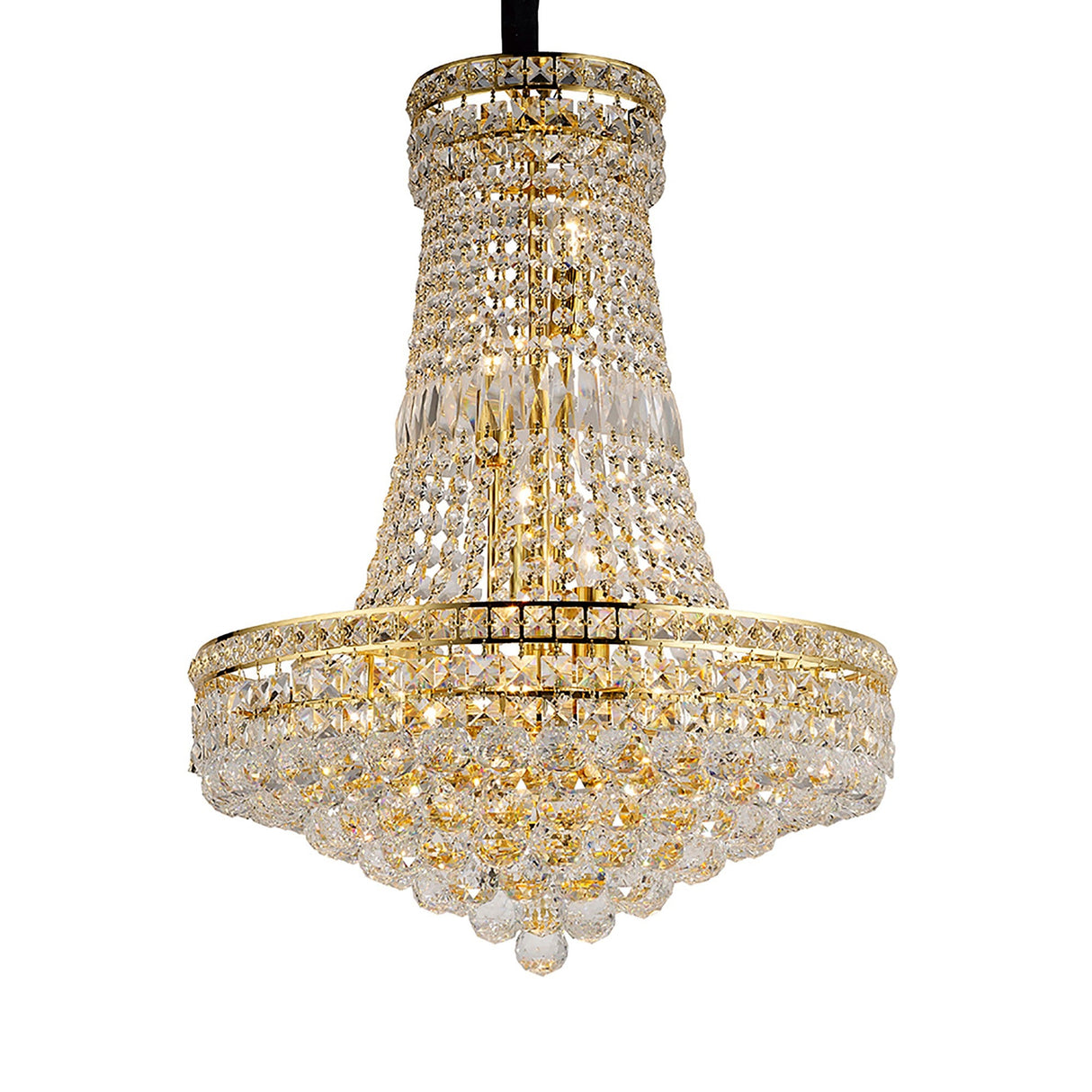 Frances 55cm 14 Light Crystal Chandelier - Gold