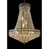 Frances 55cm 14 Light Crystal Chandelier - Antique Brass