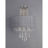 Freida 2 Light Crystal Wall Light - Chrome With Grey Shade