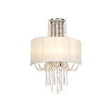 Freida 2 Light Crystal Wall Light - Chrome With White Shade