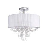 Freida 6 Light Crystal Semi-Flush Ceiling Light -  White