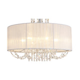 Freida 6 Light Crystal Semi-Flush Ceiling Light -  White