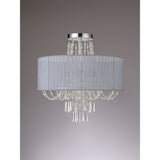 Freida 6 Light Crystal Semi-Flush Ceiling Light - Grey