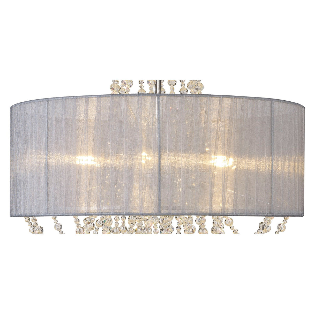 Freida 6 Light Crystal Semi-Flush Ceiling Light - Grey