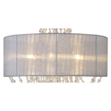 Freida 6 Light Crystal Semi-Flush Ceiling Light - Grey