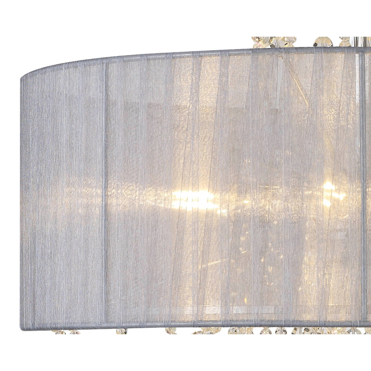 Freida 6 Light Crystal Semi-Flush Ceiling Light - Grey