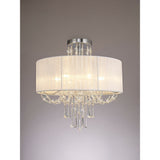 Freida 6 Light Crystal Semi-Flush Ceiling Light -  White