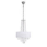 Freida 50cm 6 Light Crystal Chandelier - Chrome With White Shade