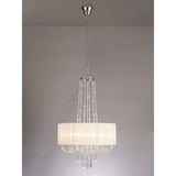Freida 50cm 6 Light Crystal Chandelier - Chrome With White Shade
