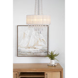 Freida 50cm 6 Light Crystal Chandelier - Chrome With White Shade