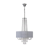 Freida 50cm 6 Light Crystal Chandelier - Chrome With Grey Shade