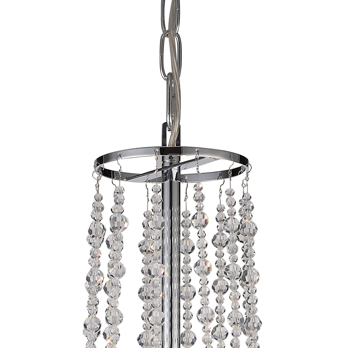 Freida 50cm 6 Light Crystal Chandelier - Chrome With Grey Shade