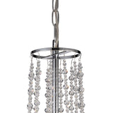 Freida 50cm 6 Light Crystal Chandelier - Chrome With Grey Shade