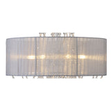 Freida 50cm 6 Light Crystal Chandelier - Chrome With Grey Shade