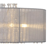 Freida 50cm 6 Light Crystal Chandelier - Chrome With Grey Shade