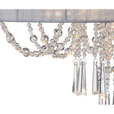 Freida 50cm 6 Light Crystal Chandelier - Chrome With Grey Shade