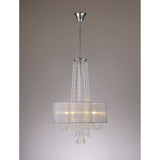 Freida 50cm 6 Light Crystal Chandelier - Chrome With Grey Shade