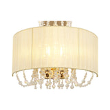 Freida 2 Light Crystal Wall Light - Gold With Cream Shade