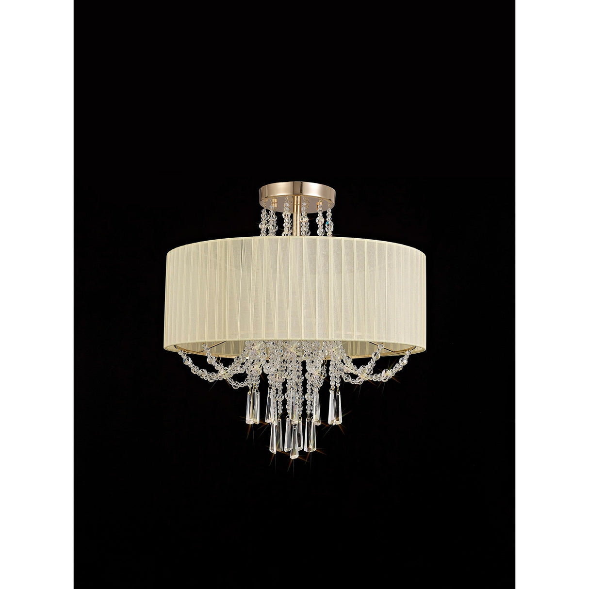 Freida 6 Light Crystal Semi-Flush Ceiling Light - Ivory
