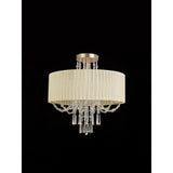 Freida 6 Light Crystal Semi-Flush Ceiling Light - Ivory