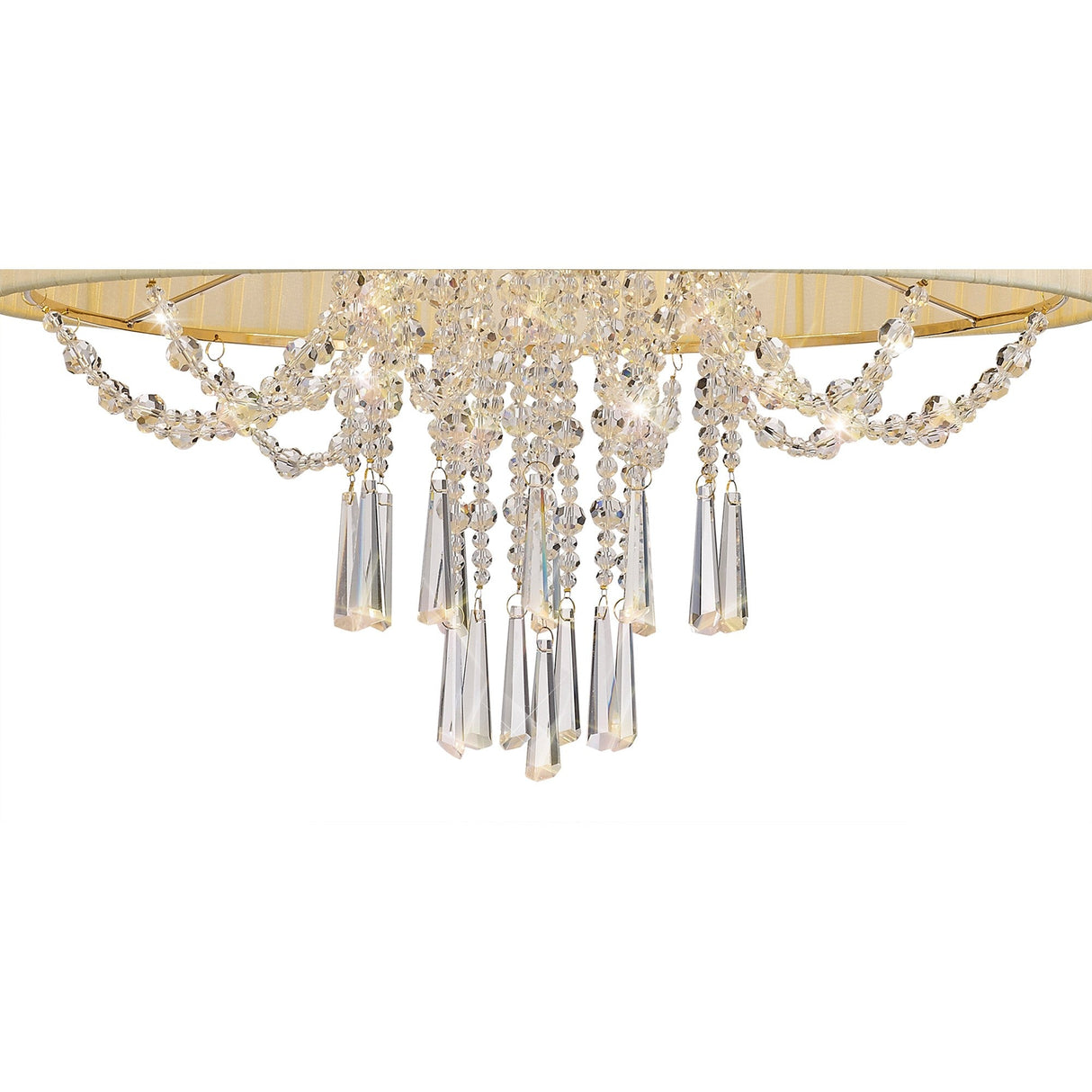 Freida 6 Light Crystal Semi-Flush Ceiling Light - Ivory