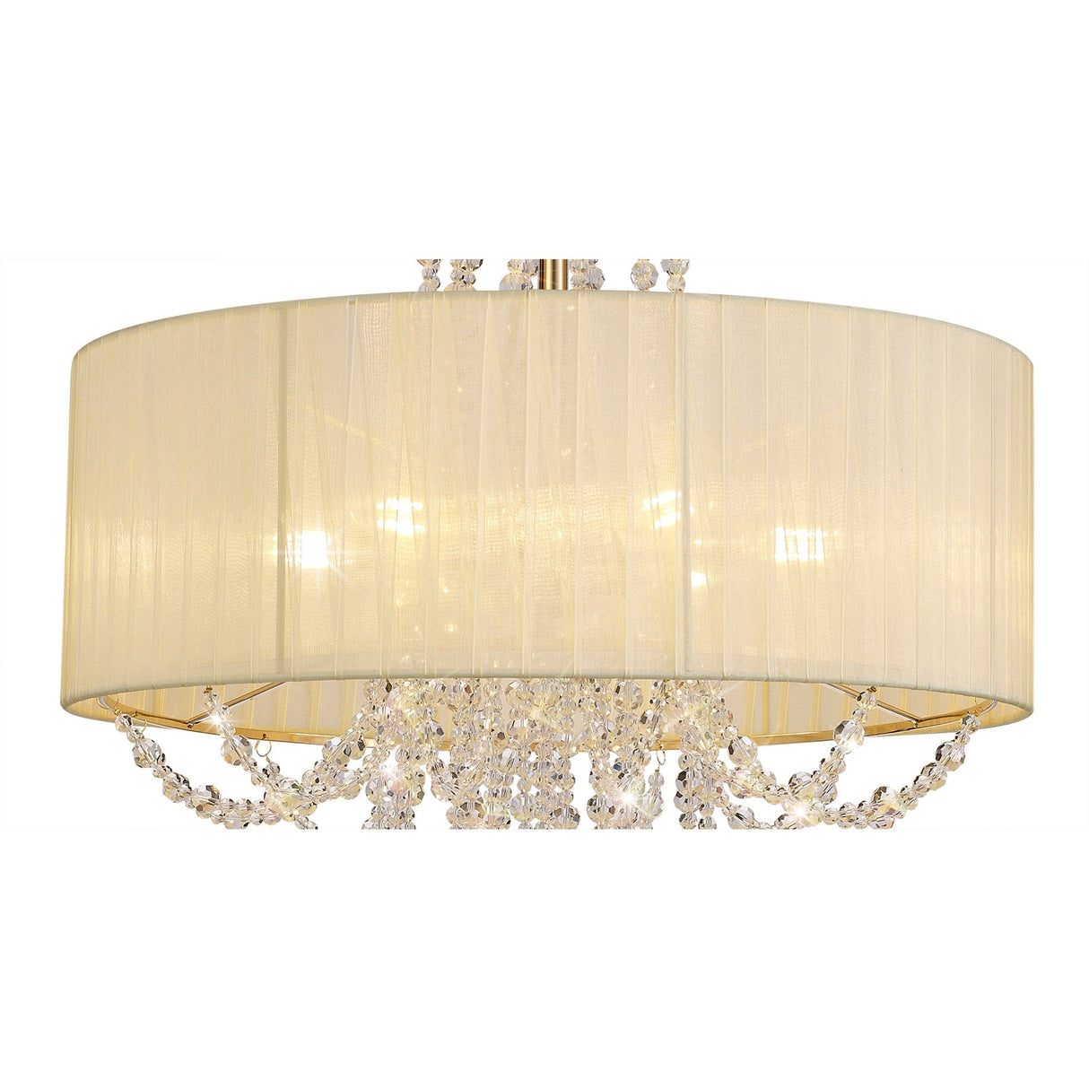 Freida 6 Light Crystal Semi-Flush Ceiling Light - Ivory