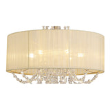 Freida 6 Light Crystal Semi-Flush Ceiling Light - Ivory