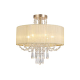 Freida 6 Light Crystal Semi-Flush Ceiling Light - Ivory