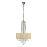 Freida 50cm 6 Light Crystal Chandelier - French Gold With Ivory Shade