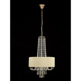 Freida 50cm 6 Light Crystal Chandelier - French Gold With Ivory Shade
