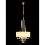 Freida 50cm 6 Light Crystal Chandelier - French Gold With Ivory Shade