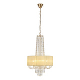 Freida 50cm 6 Light Crystal Chandelier - French Gold With Ivory Shade