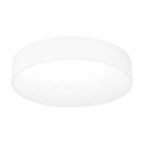 Frelvine Smart LED Flush Ceiling Light, 39cm round white plastic drum fixture with a low-profile design, shown on a plain white background.