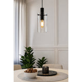 Fresvora Clear Glass Pendant Light - Black
