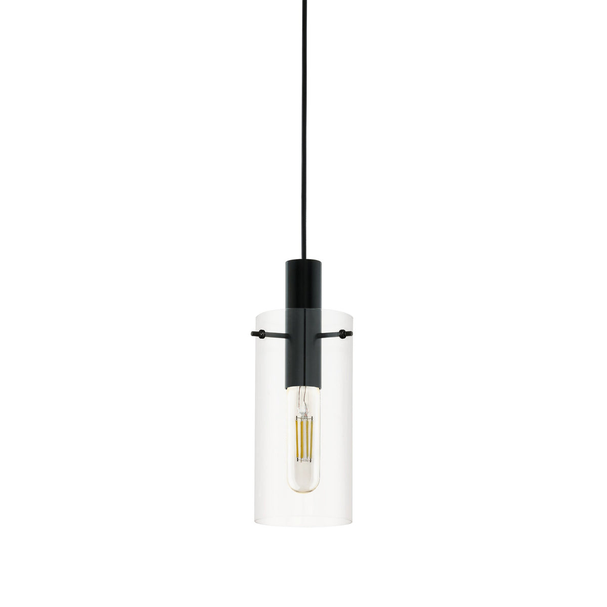 Fresvora Clear Glass Pendant Light - Black