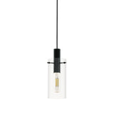 Fresvora Clear Glass Pendant Light - Black