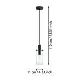 Fresvora Clear Glass Pendant Light - Black
