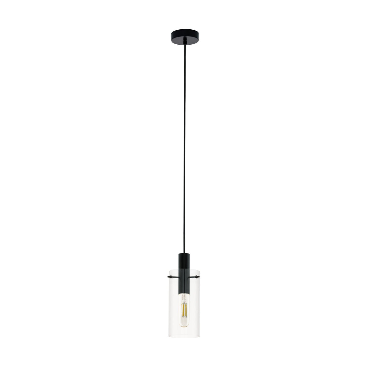 Fresvora Clear Glass Pendant Light - Black