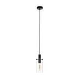 Fresvora Clear Glass Pendant Light - Black