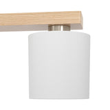 Frevenne Fabric Linear Pendant Light - Satin Nickel & Brown