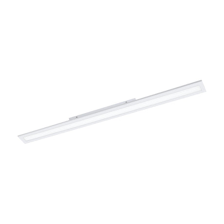 Frinarne Smart LED Panel Light, a slim 120 x 10cm ceiling fixture with white aluminium frame and full-length plastic diffuser, shown at an angle on a plain white background.