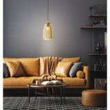 Frolena Amber Glass Pendant Light 20cm - Brushed Brass