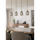 Frolena Smoked Glass Linear Pendant Light - Chrome