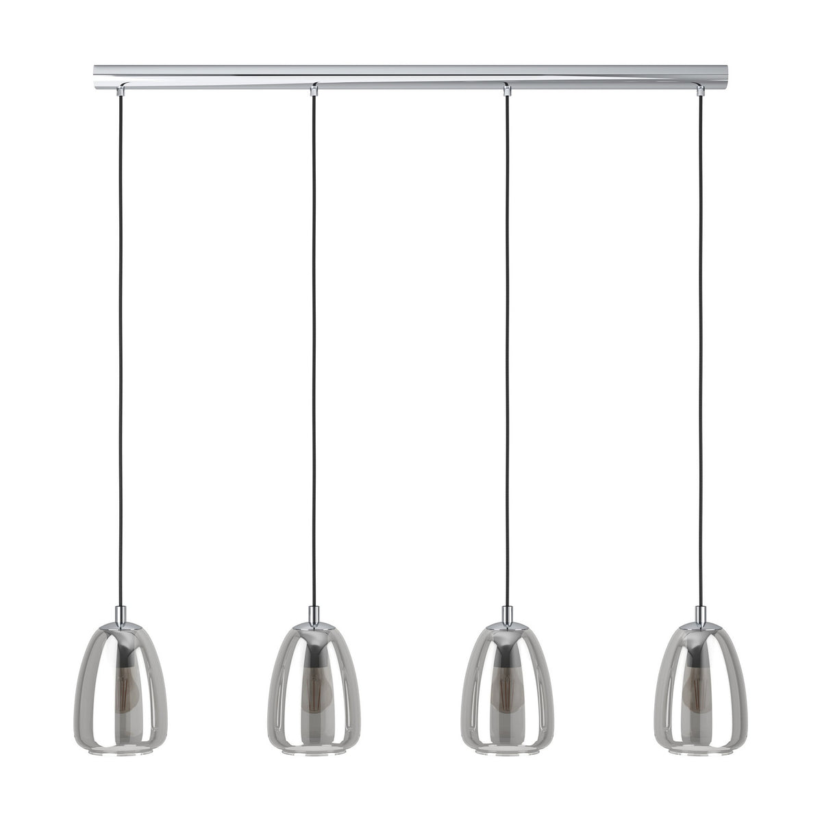 Frolena Smoked Glass Linear Pendant Light - Chrome