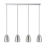 Frolena Smoked Glass Linear Pendant Light - Chrome