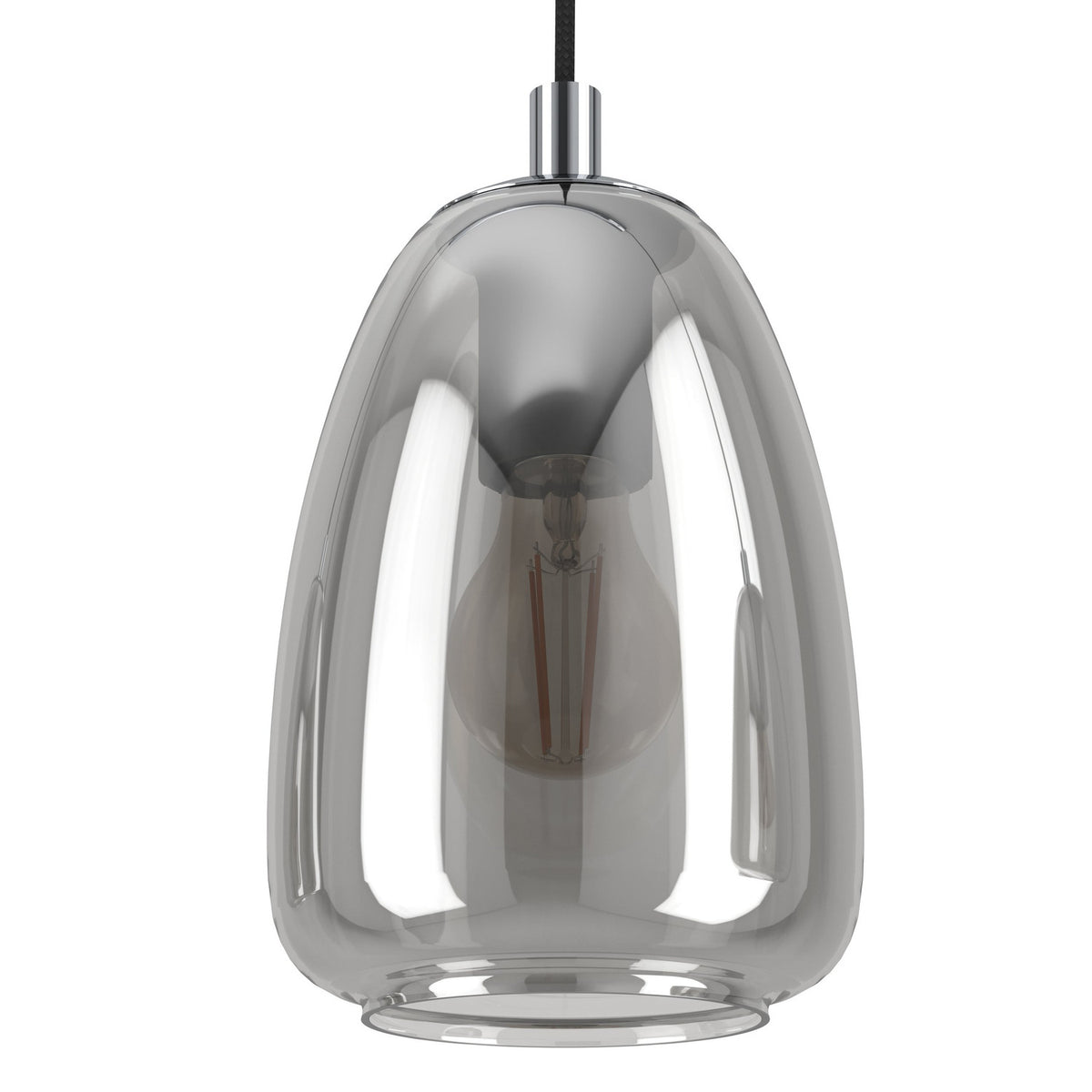 Frolena Smoked Glass Linear Pendant Light - Chrome