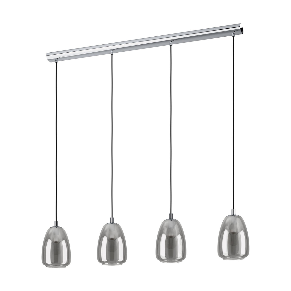 Frolena Smoked Glass Linear Pendant Light - Chrome